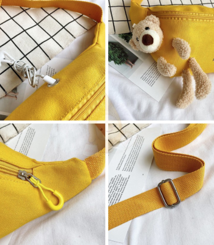 KW80968 Bear Chest Shoulder Bag White